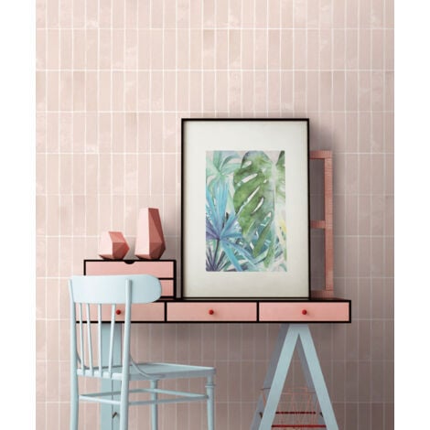 Carrelage mural Effet Zellige LAUREL CLAY 6x20 (0,5m2) Soft Pink - Les Carreaux de Jean