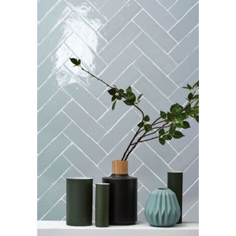 Carrelage mural Effet Zellige LAUREL CLAY 6x20 (0,5m2) Marley Blue - Les Carreaux de Jean