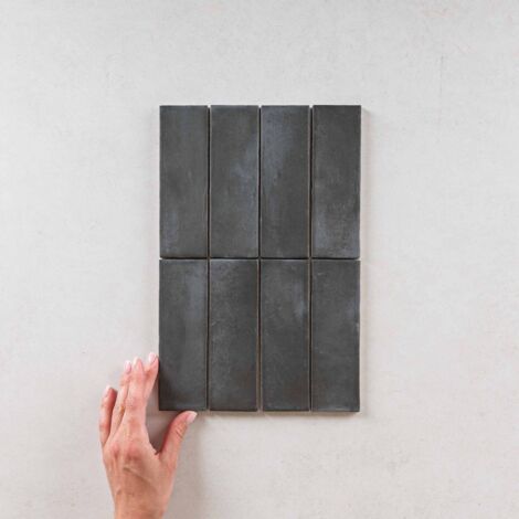 Carrelage Effet Zellige Noir COLO Matt 5x15 Black Hat (0,49m²) - Les Carreaux de Jean