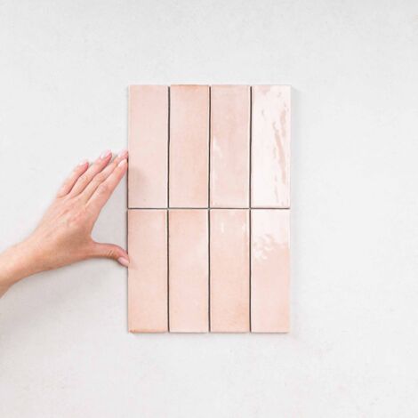 Carrelage Effet Zellige Rose COLO Gloss 5x15 pink (0,49m²) - Les Carreaux de Jean