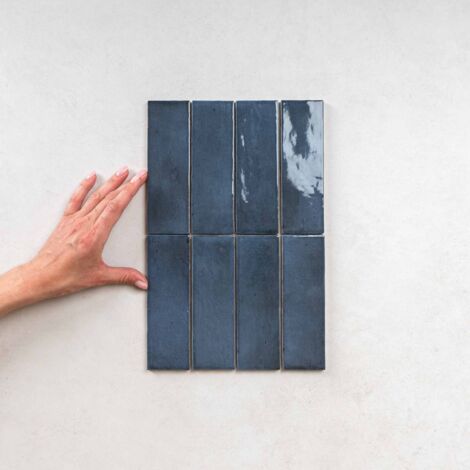 Carrelage Effet Zellige Bleu Foncé COLO Gloss 5x15 blue night (0,49m²) - Les Carreaux de Jean