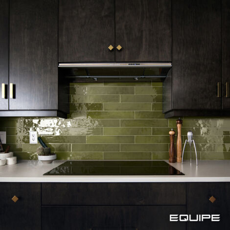 Faïence Effet Zellige Vert MANACOR 6,5x40 basil green (1m²) - Les Carreaux de Jean