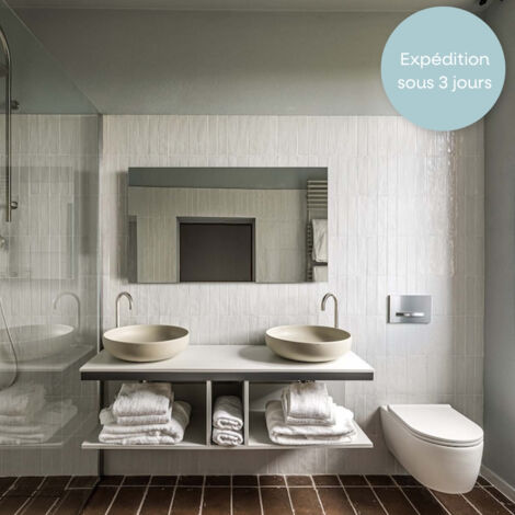 Carrelage Effet Zellige Blanc TANGER 6x24 White (0,52m²) - Les Carreaux de Jean (1/5)
