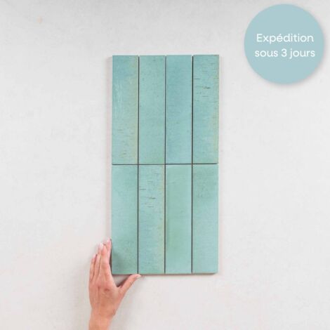 Carrelage Effet Zellige TANGER 6x24 Turquoise (0,52m²)  - Les Carreaux de Jean