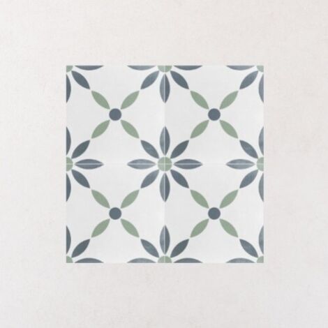 Carrelage imitation carreaux de ciment 22,3x22,3 cm – Grès cérame – Effet vintage – Pour cuisine, salon et salle de bain – 0,65 m²