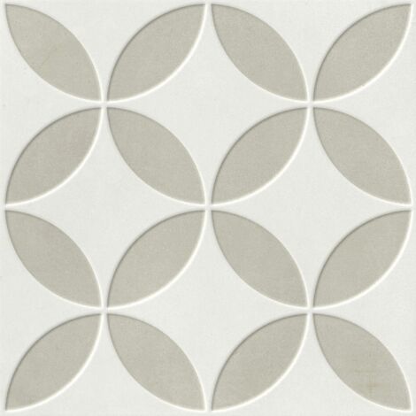 Carrelage effet carreaux de ciment 22,3x22,3 cm – Grès cérame taupe – Pour cuisine, salon et salle de bain – Pose au sol et mur