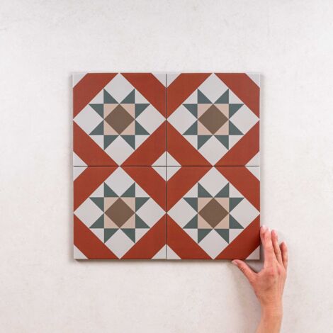 Carrelage Imitation Carreaux de Ciment KOMPAS 20x20cm (0,52m2) Vetro - Les Carreaux de Jean