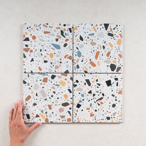 Carrelage Effet Terrazzo CONFETTI 18,6X18,6cm (0,45m2) Mix Multicolor - Les Carreaux de Jean