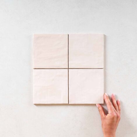 Carrelage mural faïence effet zellige LA RIVIERA 13,2x13,2 cm Rose - - boîte de 1 m2