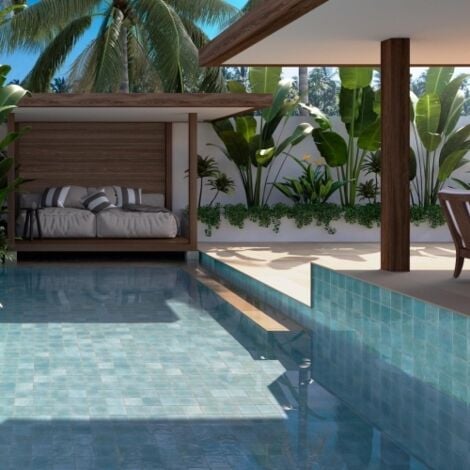 Carrelage Effet Zellige AGADIR Agua 14,7x14,7cm (0,95m2) - Les Carreaux de Jean