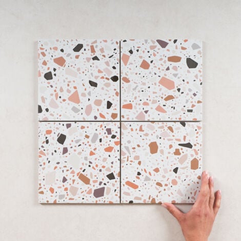 Carrelage Effet Terrazzo CONFETTI 18,6X18,6cm (0,45m2) Cotto - Les Carreaux de Jean