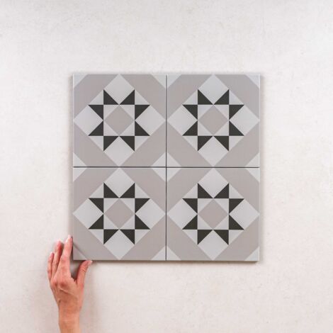 Carrelage effet carreaux de ciment 20x20 cm – Grès cérame mat – Épaisseur 10 mm – Boîte de 0,52 m² pour cuisine et salle de bain