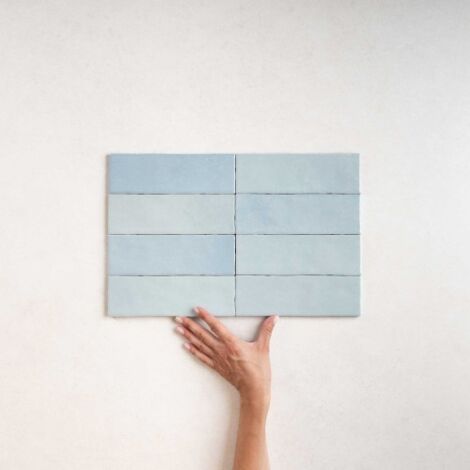 Carrelage Effet Zellige NOLITA Cielo 6,5x20cm (0,35m2 ) - Les Carreaux de Jean