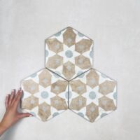 Carrelage effet ciment hexagonal 21x25 cm – Grès cérame durable – 0,52 m² pour cuisine, salon et salle de bain – Facile à entretenir