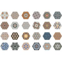 Realonda – Carrelage effet carreaux de ciment 28,5x33cm – Grès cérame mat – Épaisseur 9mm – Pose au sol et mur – Boîte de 1m² (14 pièces)