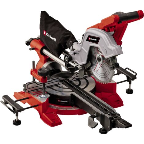 Einhell Zug-Kapp-Gehrungssäge TE-SM 8 L Dual (1800 W, max. 65 mm x 305 mm Schnitttiefe/-breite, Ø 216 mm Sägeblatt, beidseitig neigbarer Sägekopf, Zugfunktion, Laser)