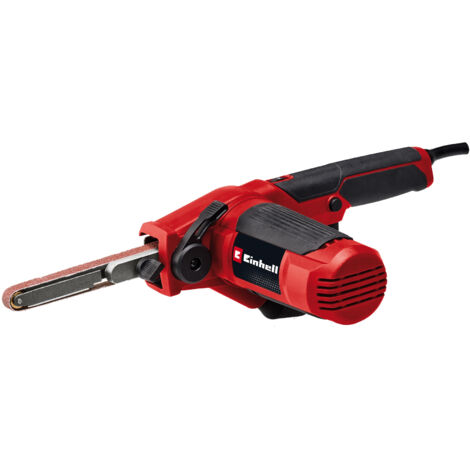 Einhell Bandfeile TC-BF 500 E (500 Watt, Geschwindigkeit bis 1.700 m/min, Dauerlaufarretierung, integrierte Staubabsaugung, Drehzahlelektronik, inkl. 6x Schleifbänder)
