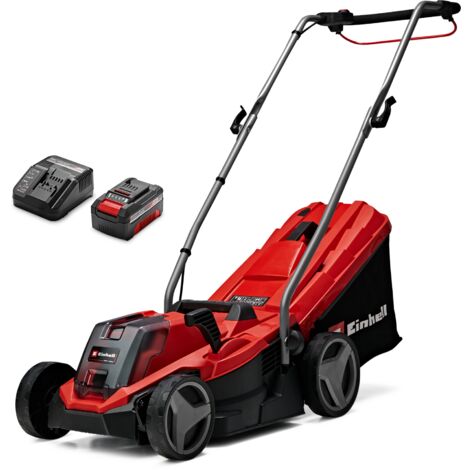 Einhell Akku-Rasenmäher GE-CM 18/33 Li Kit Power X-Change (18 V, 33 cm Schnittbreite, bis 200 m², Brushless, 30L Fangkorb, 25-65 mm Schnitthöhe, inkl. 4,0 Ah Akku + Ladegerät)