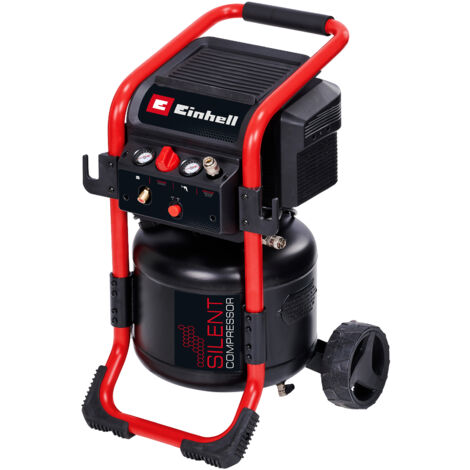 Einhell Kompressor TE-AC 240/24 Silent (1500 W, max. 10 bar, 24 L Tank, ölfrei, 240 l/min Ansaugleistung, 70 dB Flüsterkompressor, 2 Manometer, Druckminderer)