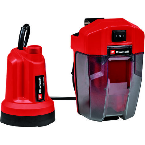 Einhell Akku-Klarwasserpumpe GE-SP 18 LL Li (1x4,0Ah) Power X-Change (Li-Ion, 18 V, max. 4500 L/h, flexible Batteriebox, Dauerlauffunktion, inkl. 4,0 Ah Akku & Schnellladegerät)