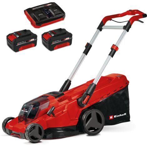 Einhell Akku-Rasenmäher RASARRO 36/42 Kit Power X-Change (36 V, 42 cm Schnittbreite, bis 550 m², Brushless, Mulchfunktion, 50L Fangkorb, inkl. 2x 4,0 Ah Akkus + Ladegerät)