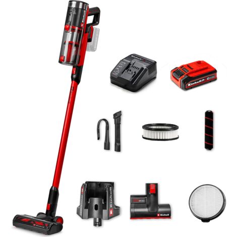 Einhell Akku-Stielstaubsauger TE-SV 18/270 Li BL Kit Power X-Change (18 V, Brushless, 270 mbar, beutellos, 3 Leistungsmodi, 3-fach Filtersystem, inkl. Zubehör, inkl. 4,0 Ah PLUS Akku & Ladegerät)