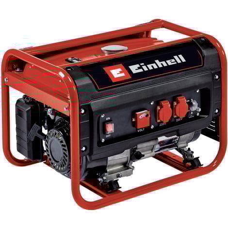 Einhell Stromerzeuger (Benzin) TC-PG 25/1/E5 (2.100 W Dauerleistung, 9,1 A Nennstrom bei 230 V, max. 2.400 W, emissionsarmer 4-Takt-Antriebsmotor, 2x 230V-Steckdosen inkl. Voltmeter, 15 L Benzin-Tank)