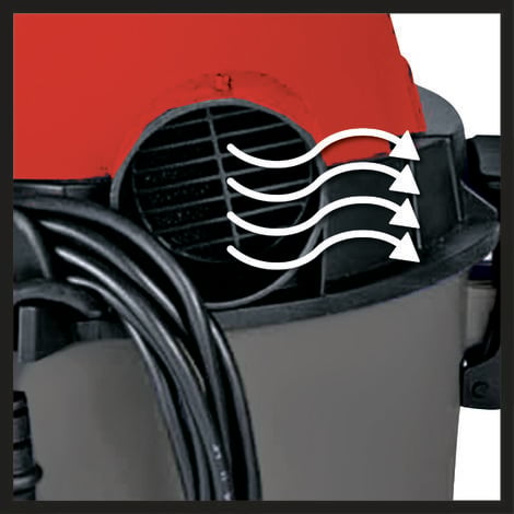 Einhell Nass-Trockensauger TC-VC 1815 (1.250 Watt, 180 mbar, robuster Kunststoffbehälter 15 l, Blasanschluss, 4 Rollen, Zubehörhalterung, inkl. Saugschlauch, Düsen + Filter)