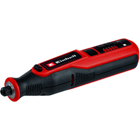 Einhell Akku-Schleif-/Gravur-Werkzeug TE-MT 7,2 Li (Lithium-Ionen, 7,2 V-Akku, Drehzahlelektronik, Arretierknopf, LED-Leuchtring, inkl. Ladestation, 57-tlg. Zubehörset + Box)