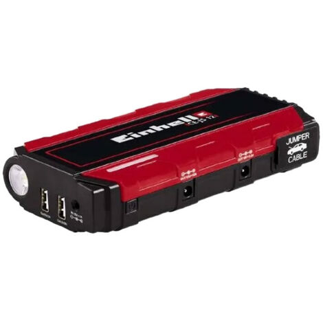 Einhell Jump-Start - Power Bank CE-JS 12/1 (12 V, Starthilfe, Energiestation, LiPo-Akku 3x3700 mAh, LED-Ladezustandsanzeige, LED-Leuchte, 12V/200A , inkl. USB Micro/Mini/Typ C)