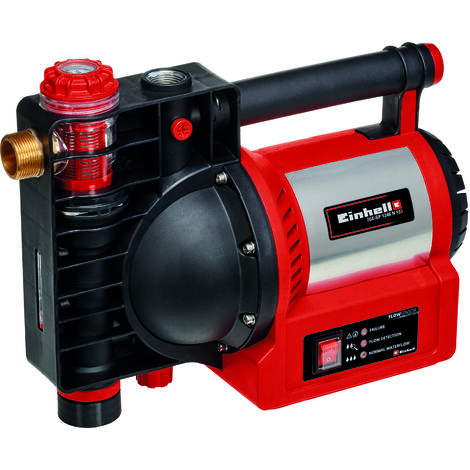 Einhell Gartenpumpe GE-GP 1246 N FS (1.200 Watt, 4.6 l/h, 5 bar Förderdruck, Wasserfüll-/Schmutz-/Sauganzeige, Trockenlaufsicherung, Brüh-/Thermoschutz, Flow-Sensor m. LED, Rückschlagventil)