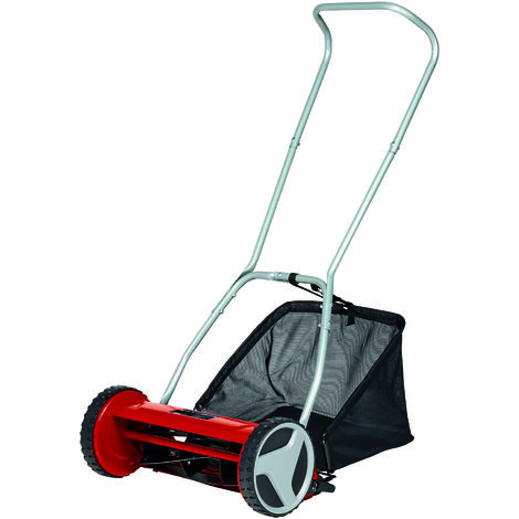 Einhell Hand-Rasenmäher GC-HM 400 (bis zu 250 m², 40 cm Schnittbreite, kugelgelagerte Mähspindel mit 5 Stahlmessern, 4-stufige Schnitthöheneinstellung 13-37 mm, 27 l-Fangkorb)