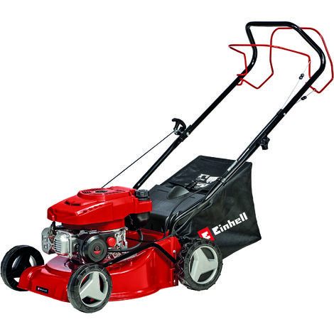 Einhell Benzin-Rasenmäher GC-PM 40/2 S (2 kW, 1-Zylinder 4-Takt-OHV-Motor, abschaltbarer Hinterradantrieb, 7-stufige zentrale Schnitthöhenverstellung, 45 l-Grasfangsack)