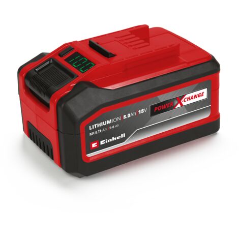 Einhell Original 18V 5-8 Ah Multi-Ah Power X-Change Plus Akku (18V, für alle PXC-Geräte, Ladezustandsanzeige, Batteriemanagementsystem, situativ angepasste Ladezyklen, ohne Ladegerät)