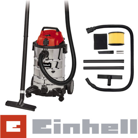 Einhell Nass-Trockensauger TC-VC 1930 SA (1.500 Watt, 30 l-Edelstahlbehälter, autom. Gerätesteckdose, inkl. Saugschlauch + Verlängerungsrohr, Kombidüse/Fugendüse, div. Filter)