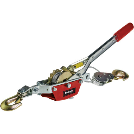 Einhell Handhebelseilzug TC-LW 1000 (2,2 Meter langes drallfreies Drahtseil, max. Zugkraft mit Umlenkrolle 1.000 kg, inkl. einer Umlenkrolle mit Lasthaken & Sicherheitsbügel)