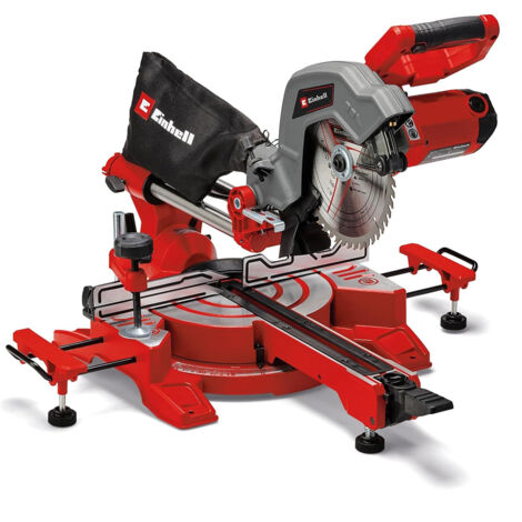 Einhell Zug-Kapp-Gehrungssäge TC-SM 216 (1600 W, max. 65 mm x 305 mm Schnitttiefe/-breite, Ø 216 mm Sägeblatt, Zugfunktion, Drehtisch mit Schnellverstellung, Laser)