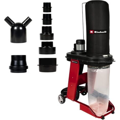 Einhell Absauganlage TE-VE 550/2 A (550 Watt, laufruhiger Induktionsmotor, Automatiksteckdose mit Startfunktion, inkl. Absaugschlauch, Multiadapterset + Absaugadapter)
