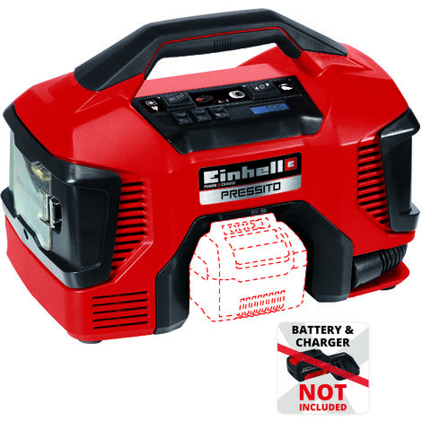 Einhell Akku-Kompressor PRESSITO Power X-Change (18 V, max. 11 bar, 31 cm Schlauchlänge, inkl. 3-tlg. Adapter-Set, ohne Akku)