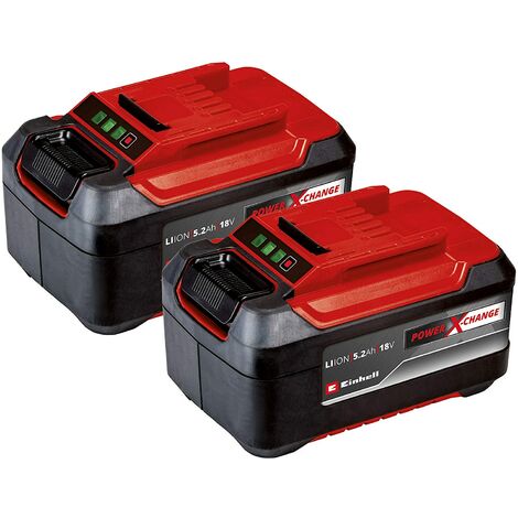 Original Einhell Akku PXC-Twinpack 5,2 Ah Power X-Change (Li-Ion, 18 V, 2x 5,2 Ah-Akkus, universell für alle PXC-Geräte, proaktives Batteriemanagement, angepasste Ladezyklen)