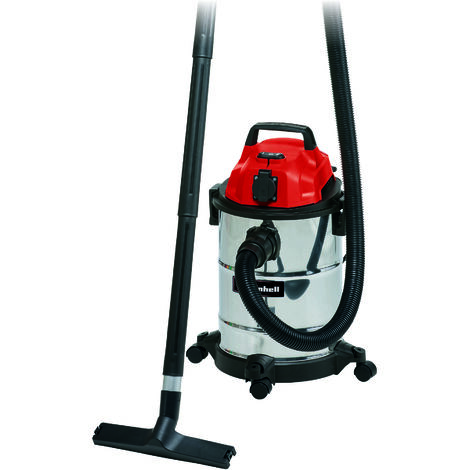 Einhell Nass-Trockensauger TC-VC 1820 SA (1.250 Watt, Edelstahlbehälter 20l, Blasanschluss, Zubehörhalterung, automatische Gerätesteckdose, inkl. Saugschlauch, Düsen + Filter)