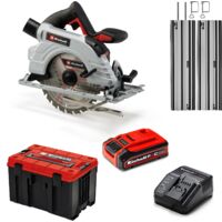 Einhell Professional Akku Handkreissäge TP-CS 18/190 Li BL Kit Power X-Change (18 V, 190 mm Sägeblatt, Brushless, 65 mm Schnitttiefe, , inkl. 4,0 Ah Akku und Ladegerät, E-Case M, Führungsschiene)