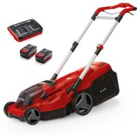 Einhell Akku-Rasenmäher RASARRO 36/38 Kit Power X-Change (36 V, 38 cm Schnittbreite, 450 m², Brushless, Mulchfunktion, 45L Fangkorb, inkl. 2X 4,0 Ah Akkus + Twincharger)