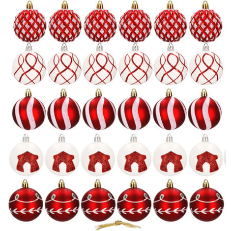 30er-Set Weihnachtskugel Weihnachtskugeln Kunststoff