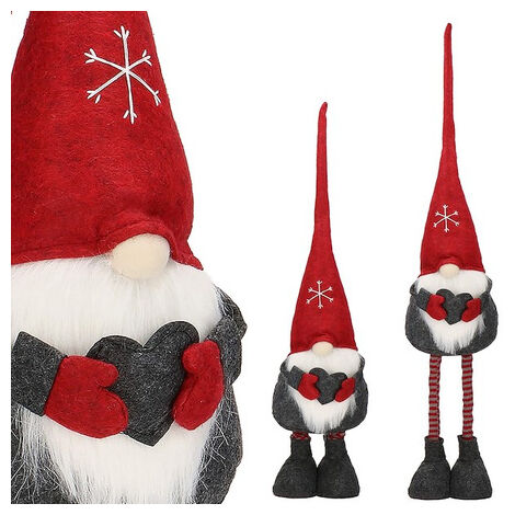 Weihnachtswichtel 60-80 cm, Zwerg mit einem Herz, ausziehbare Beine, Gnom (1/5)