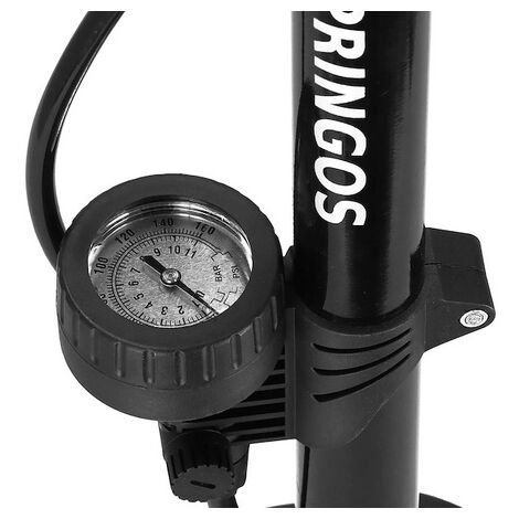 SPRINGOS Fahrradhandpumpe mit Druckmesser Luftpumpe bis 11 bar 160