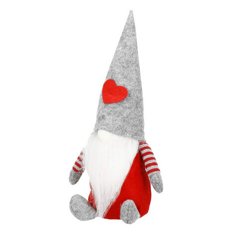 SPRINGOS Weihnachtszwerg 26 cm, Wichtel, skandinavischer Zwerg mit langem Bart, Rot-Grau, Figur, Weihnachtsdekoration (1/5)