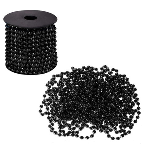 Die Perlenkette für den Weihnachtsbaum, 10m lang, 8 mm Durchmesser, schwarz. (1/5)