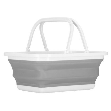 Wäschekorb Faltbar 26 Liter - Platzsparender Faltkorb Grau-Grün