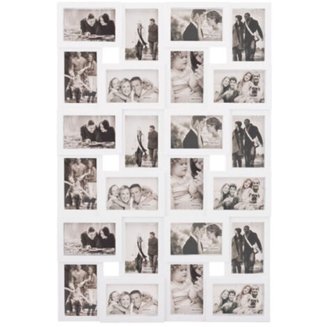 SPRINGOS Bilderrahmen Mehrfachrahmen Fotocollage 24 Fotos Fotorahmen Hoch-Querformat Kunststoffrahmen (1/5)